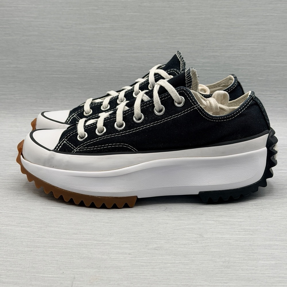 Converse Run Star Hike Women's 9 Black White Platform Low Top Sneakers Chucks - Picture 2 of 11